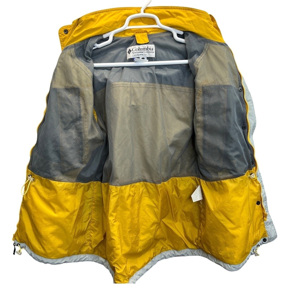 Columbia Interchange Core Jacket Women's L Yellow Hooded Packable Rain Shell - Picture 9 of 12